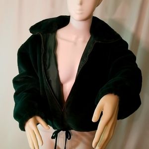 High rise fleece.  Med.. emerald green. Nwt